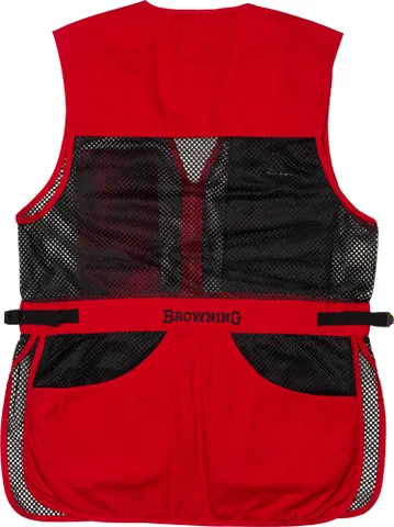 Browning BG MESH SHOOTING VEST R-HAND 2X-LARGE BLACK/RED TRIM