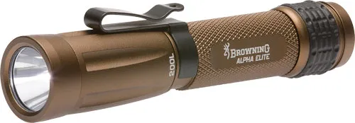 Browning BG ALPHA ELITE AA FLASHLIGHT 200 LUMENS 1 AA W/BELT CLIP