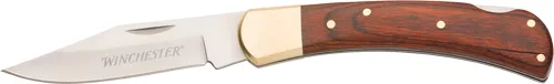 Winchester Repeating Arms WINCHESTER KNIFE 6.87" OAL  SS /WOOD FOLDER W/POCKET CLIP