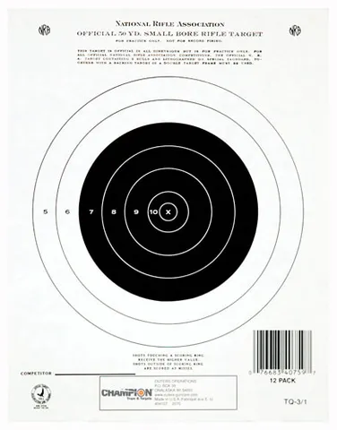 Champion CHAMPION TGT PAPER 7"X9" 50YD. SMALL BORE RIFLE 12PK