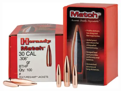 Hornady Match 30 Cal 308 155GR BTHP 3039