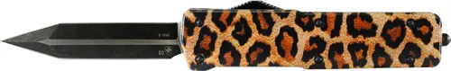 Templar Knife TEMPLAR KNIFE SMALL OTF ALUM LEOPARD 3.5" BLACK DAGGER