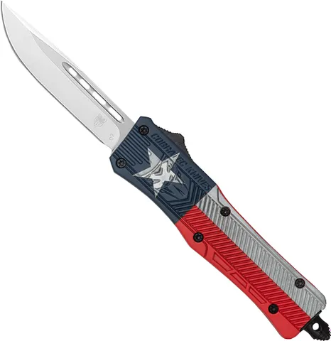 CobraTec Knives COBRATEC MEDIUM CTK1 OTF TEXAS STATE FLAG CRKTE 3" DROP POINT