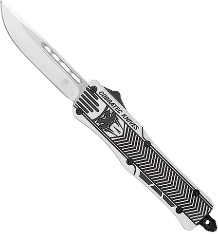 CobraTec Knives COBRATEC MEDIUM CTK1 OTF CERTAKOTE ARCTIC WHITE 3" D2