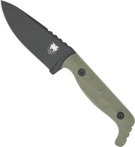 CobraTec Knives COBRATEC KINGPIN 4" FIXED BLD OD GREEN D2 STEEL W/KDX SHEATH