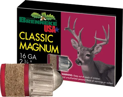 Brenneke BRENNEKE USA 16GA CLASSIC 2-3/4" 1OZ. SLUG 5PK.