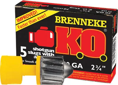 Brenneke BRENNEKE USA 20GA KO 2-3/4" 3/4OZ. SLUG 5PK.