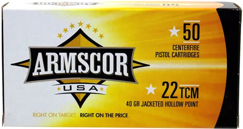 Armscor ARMSCOR AMMO .22TCM 40GR. JHP 100-PACK