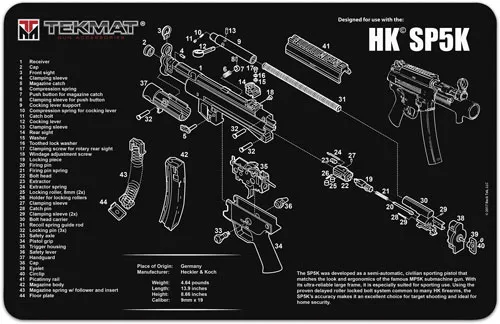 TekMat TEKMAT PISTOL MAT H&K SP5K