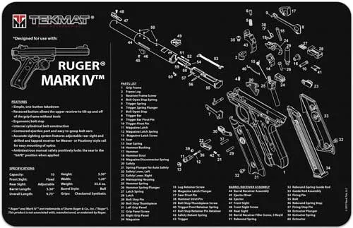 TekMat TEKMAT PISTOL MAT RUGER MARK IV BLK