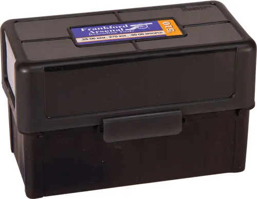 Frankford Arsenal F/A AMMO BOX .270/.25-06/30-06 50 RNDS BLACK/SMOKE HINGE TOP