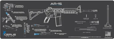 Cerus Gear CERUS GEAR 3MM PROMATS 12"X36" AR-15 INSTRUCTIONAL CHAR GRAY