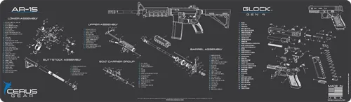 Cerus Gear CERUS GEAR 3MM PROMATS 14"X48" AR-15/GLOCK SCHEMATIC CHAR GRY