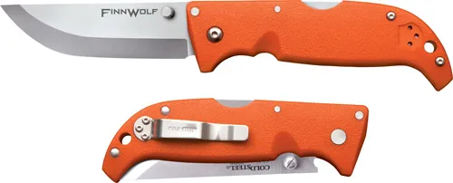 Cold Steel COLD STEEL FINN WOLF 3.5" BLZ ORANGE CLIP FOLDER W/TRI-AD LK