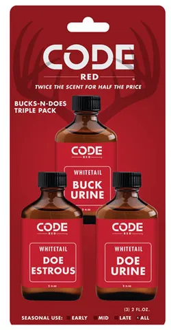 Code Blue CODE RED DEER LURE BUCKS-N- DOES TRIPLE PACK 2FL OZ/EA