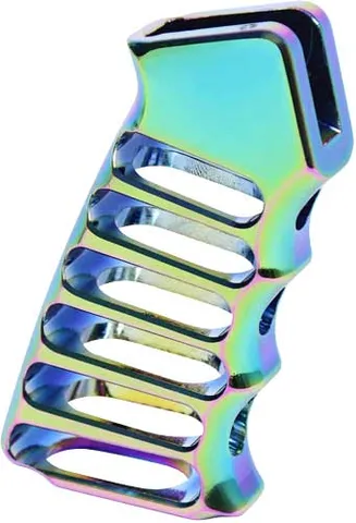 Guntec USA GUNTEC ULT LIGHT SKELETONIZED PISTOL GRIP RAINBOW PVD COATED