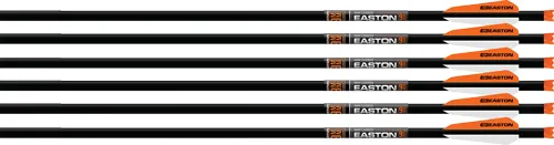 Easton EASTON XBOW BOLT 9MM CARBON 20" W/3" VANES HALF MOON 6-PK