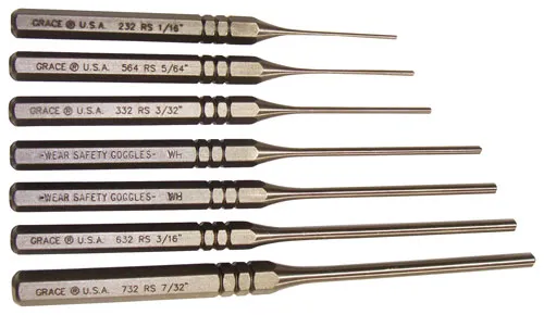 Grace USA GRACE USA PUNCH SET ROLL PIN PUNCH SET OF 7 STEEL