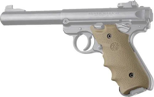 Hogue HOGUE GRIPS RUGER MKIV RUBBER GRIP W/ FINGER GROOVES FDE