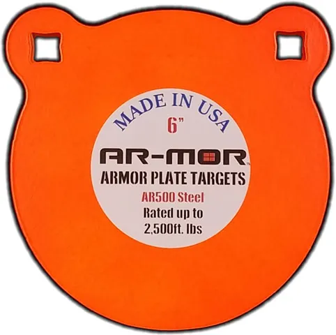 Ar-mor AR-MOR 6" AR500 STEEL GONG 3/8" THICK STEEL ORANGE ROUND