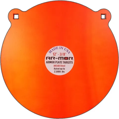 Ar-mor AR-MOR 12" AR500 STEEL GONG 3/8" THICK STEEL ORANGE ROUND