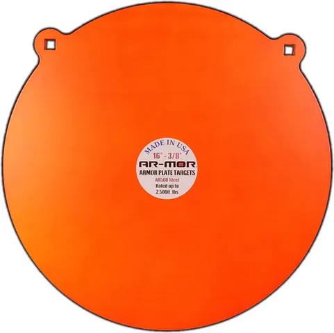 Ar-mor AR-MOR 16" AR500 STEEL GONG 3/8" THICK STEEL ORANGE ROUND