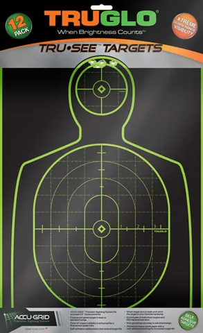 Truglo TRUGLO TRU-SEE REACTIVE TARGET HANDGUNNER 12" X 18" 12-PACK