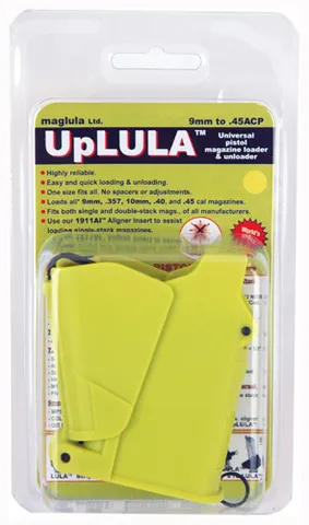 Maglula Maglula MAGLULA UPLULA 9MM TO .45 ACP POLYMER UNIVERSAL PISTOL MAGAZINE LOADER, YELLOW