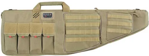 G*Outdoors GPS TACTICAL AR CASE 42" TAN W/EXTERNAL HANDGUN HOLDER