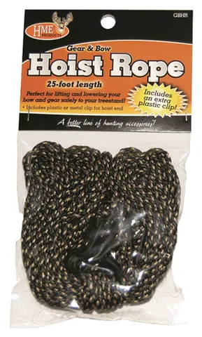 HME HME HOIST ROPE W/METAL CLIPS BOW/GEAR 25' 1EA