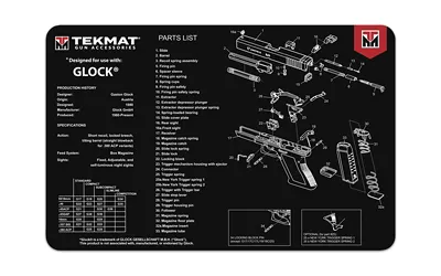 TekMat TEKMAT PSTL MAT FOR GLOCK 44 BLK