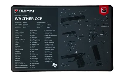 TekMat TEKMAT PSTL MAT FOR WALTHER CCP BLK